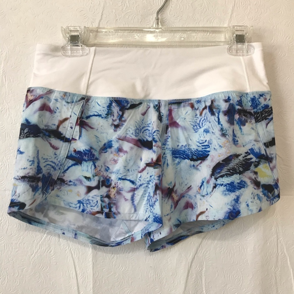 Lululemon Blue Speed Watercolor Running Shorts